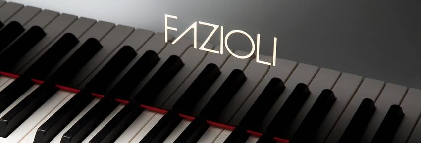 Een zwarte Fazioli piano