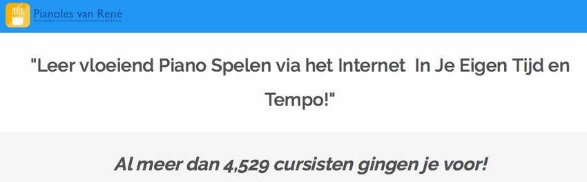 Pianoles van rene banner